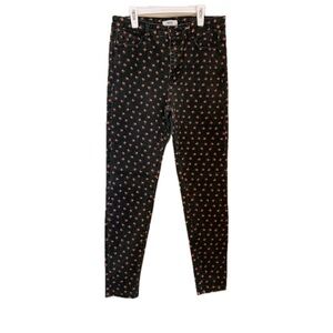 Forever 21 Black Floral Skinny Jeans